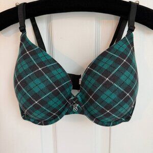 Victoria's Secret 32DD T-Shirt Lightly Lined Full Coverage Bra Green Flannel